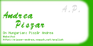 andrea piszar business card